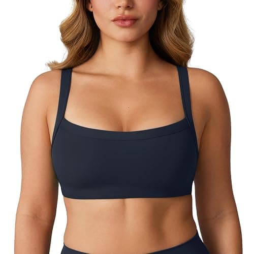 UNISSU Hugcurve Adjustable Sports Bra Square Neck Wireless Padded Yoga Workout Tops - Image 1