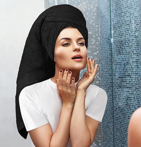 Utopia Towels 8 Piece Premium Towel Set, 2 Bath, 2 Hand, and 4 Wash Cloths, 600 GSM 100% Ring Spun Cotton, Highly Absorbent Towels for Bathroom, Gym, Hotel, and Spa, Black thumbnail 2