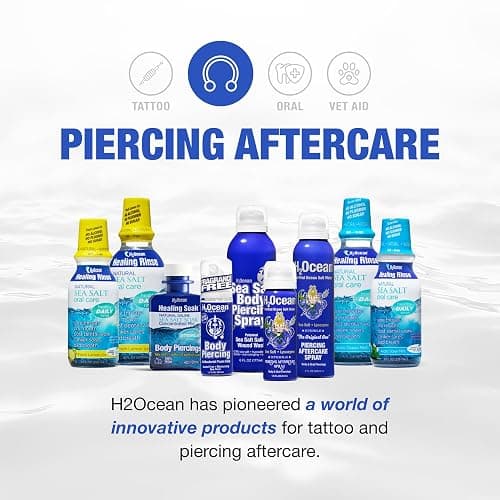 H2Ocean Sea Salt Body Piercing Spray - Saline Piercing Spray for Piercings & Body Modifications - Drug-, Preservative- & GMO-Free Vegan Piercing Aftercare - 6 oz thumbnail 6