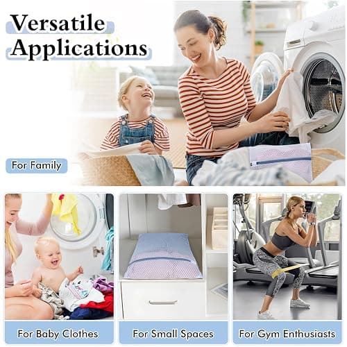 Durable Mesh Laundry Bags 5-Pack (12x16 Inch) Delicates Protector for Lingerie & Baby Clothes thumbnail 7