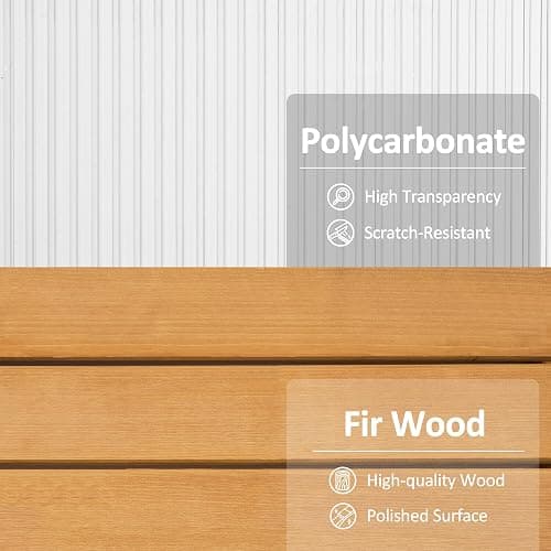 MCombo Wooden Cold Frame Greenhouse, Raised Flower Planter Shelf Protection for Outdoor Indoor Use, 0760 (Orange) thumbnail 8