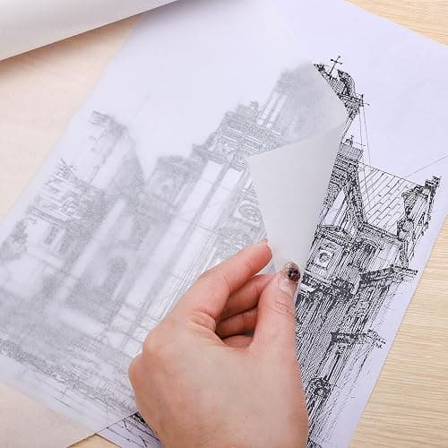 Tracing Paper Roll 17in x 25yd, White Trace Paper Pattern Paper Translucent Tracing Paper for Sewing, Drawing, Sketch, Gift Wrapping thumbnail 4