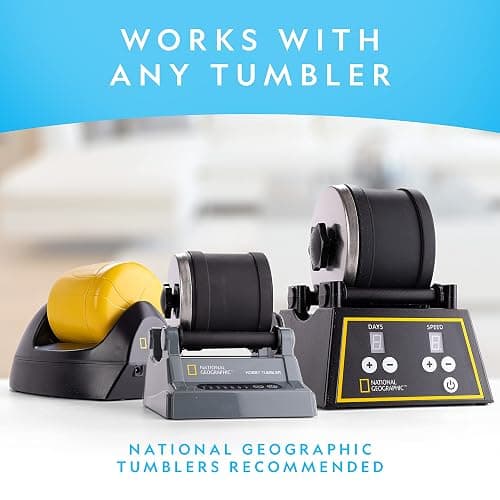 NATIONAL GEOGRAPHIC Rock Tumbler Refill Kit – 1.36 kg of Rough Gemstones and Rocks for Tumbling Including Amethyst and Quartz – Rock Tumbler Supplies Include Rock Tumbler Grit thumbnail 4
