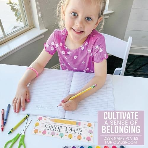 Hadley Designs Desk Name Tags for Classroom - 36 Student Desk Name Plates for Classroom Decor, 9x3 Pastel Nametags Cubby Labels Teacher Supplies, 1st 2nd 3rd Grade Kindergarten Preschool Must Haves thumbnail 5