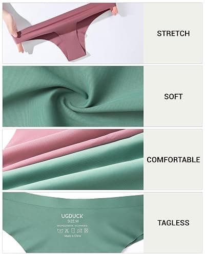 UGDUCK Cheeky Underwear for Women Seamless Underwear No Show Panties for Women Bikini Soft Stretch Briefs 6 Pack thumbnail 5