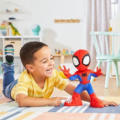 Spidey and his Amazing Friends Marvel Dance 'N Crawl Spidey, Interactive Plush Toy with 20 Phrases & Sounds, 2 Songs, Super Hero Toys for Kids 3 & Up thumbnail 7