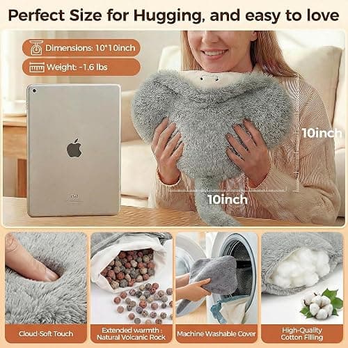 Mewaii Stingray Microwavable Unscented 1.6lbs Volcanic Rock Heating Pad 50-Minute Lasting Warmth Perfect Fit Heatable Stuffed Animals Plush for Period Cramps Menstruation Gifts for Girls Women thumbnail 6