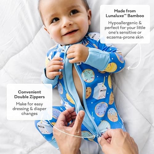Little Sleepies Pajamas for Baby Boys & Girls, Viscose from Bamboo Baby Pajamas, Snug Baby Sleeper, Toddler PJs, 2-Way Zipper - 12-18 Months - Bananas thumbnail 3