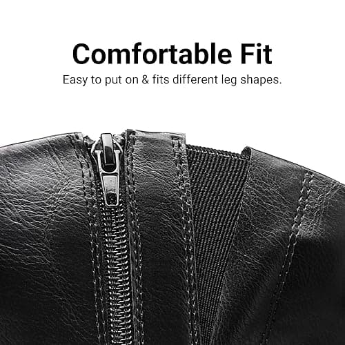 DREAM PAIRS Boots For Women Knee High, Comfortable Pull On Side Zipper Buckle Riding Boots thumbnail 4