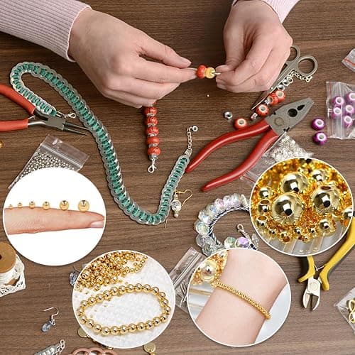 250pcs 18K Gold Filled Spacer Beads，Round Bracelet Beads,Seamless Smooth Metal Brass Beads，Lasting Round Spacer Beads for DIY Necklace Bracelet Jewelry Making (Gold 3mm) thumbnail 7