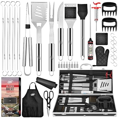Kaluns BBQ Accessories, Complete Grill Set Dad Gifts for Christamas, 40 Pcs Premium Heavy Duty Stainless Steel Barbecue Grill Accessories for Outdoor Grill Gifts for Men Dad - Image 1