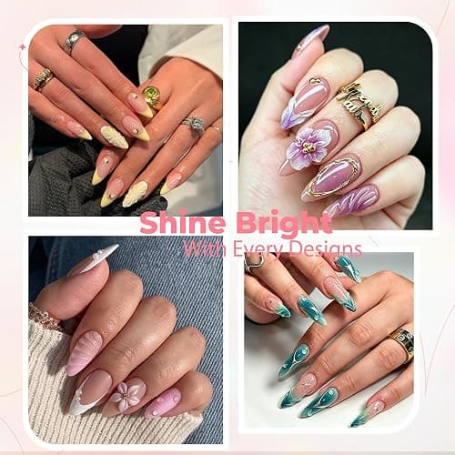 UNA GELLA 3D Gel Nail Art, 3D Nail Gel Sculpting G el Glue 15g 4 in 1 No Wipe Clear Nail Polish for Nails Tips, Chrome Powder, Nail Charms Gems, Drawing and DIY Nail Art Lamp Curing Needed thumbnail 2