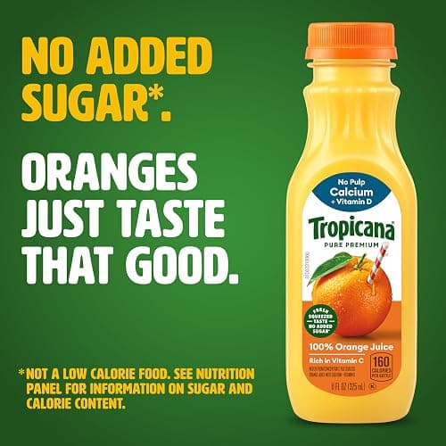 Tropicana Pure Premium 100% Orange Juice Original, Calcium + Vitamin D, 11 fl oz bottle thumbnail 5