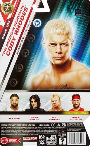 Mattel WWE Cody Rhodes “The American Nightmare” Action Figure, Main Event Series #153 6-inch Collectible with 10 Articulation Points & Life-Like Look thumbnail 6