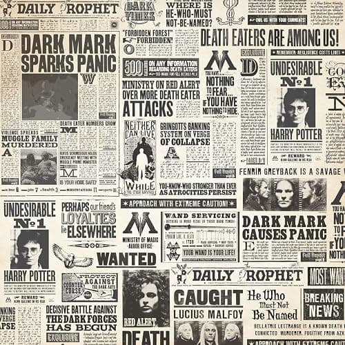 Paper House Productions Harry Potter Newspaper Double Sided Scrapbook Paper, 12-inch, 15-Pack thumbnail 2