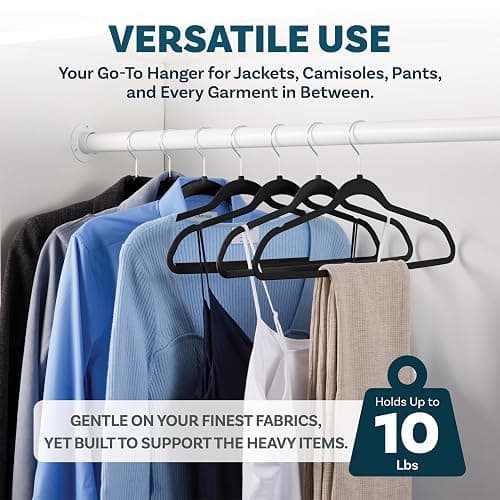 DEILSY™ Clothes Hangers Plastic Hangers - Durable Non-Velvet Plastic Hangers - Slim Hangers, Classic Shirt and Pant Hangers Black Plastic Hangers for Everyday Use Plastic Hangers 20 Pack thumbnail 6