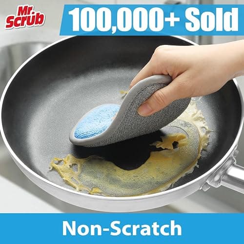 Sponges Kitchen Dish Sponge for Washing Dishes Cleaning Kitchen, All-Purpose, 6 Pack, Non Scratch, Rough Scrubbers Side for Non-Stick Cookware, Soft Microfiber Scrub Side for Dishes, Mr. Scrub thumbnail 2