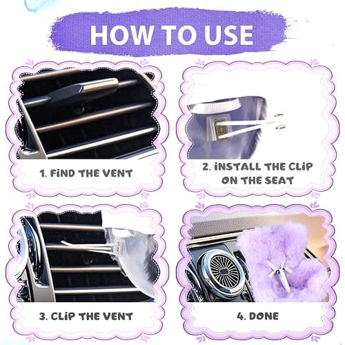Doll Car Seat, Plush Safety Seat Vent Clip with Vent Clips for 17cm Dolls Carseat Baby Stroller Stylish Toy Ornaments for Vehicle Home Furniture Decorations Desktop Display (Purple) thumbnail 5