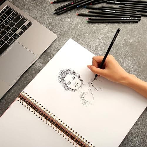Yoment 9"x12" Hardcover Sketchbook for Drawing，120 Sheets，100GSM | Pink,Spiral Bound Sketch Pad Premium Art Sketchbook Artistic Drawing Paper Pad for Kids Adults Beginners Artists thumbnail 9