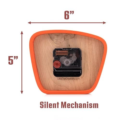 Little Top Creations Handcrafted Mid-Century Modern Clock – Silent Movement for Desk, Table & Mantel, No-Ticking Analog MCM Decor | Made in USA thumbnail 3