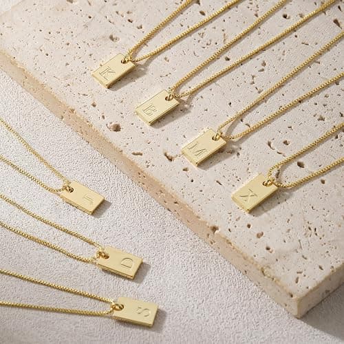 Rotnso Initial Necklace for Women, 14K Real Gold Plated Layered Letter Pendant Necklace Set Dainty Capital Monogram Choker Trendy Personalized Tiny Alhpabets A-Z Tag Charm Name Necklace Jewelry Gift thumbnail 6