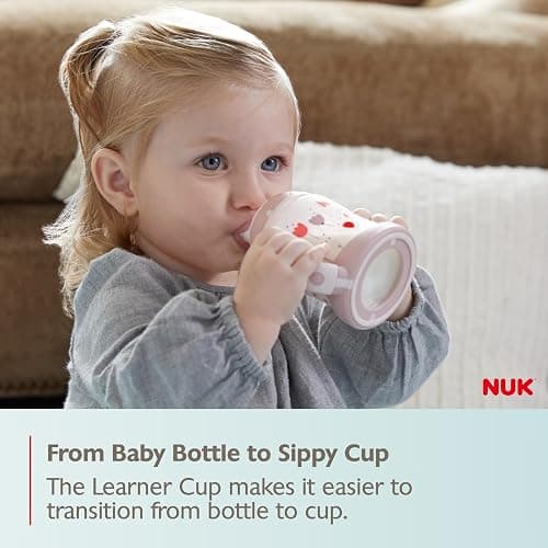 NUK Learner Cup, 6+ Months, Timeless Collection, Amazon Exclusive, 5 Oz, Pack of 2 – BPA Free, Spill Proof Sippy Cup thumbnail 5