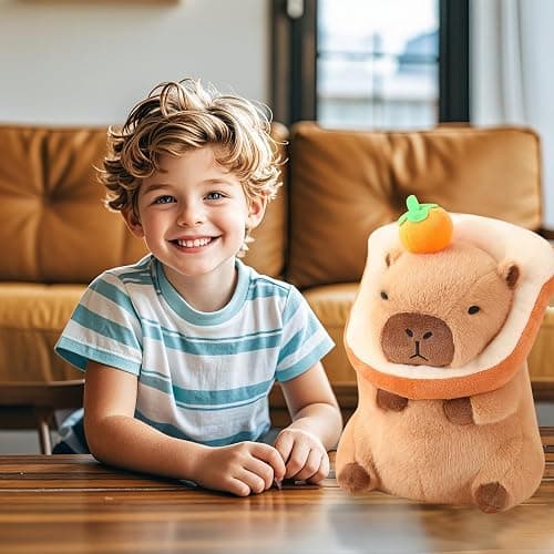 Acgtrick Cute Capybara Plush Soft Capybara Stuffed Animal with Bread Kawaii Capybara plushie with Orange Capybara Plush Toys Hugging Gifts for Kids Girls Boys 12 inch thumbnail 2