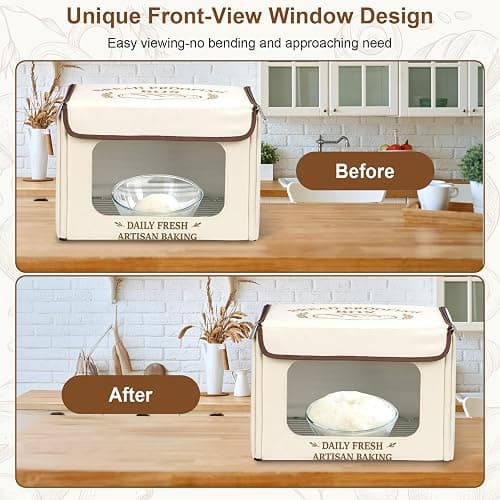 Antner Folding Bread Proofing Box with 70-131°F Temp Control & 99H Timer, Front-View Window Sourdough Proofing Box, Dough Proofer with Metal Rack for Sourdough, Pizza, Bread Baking, Yogurt, Kombucha thumbnail 3