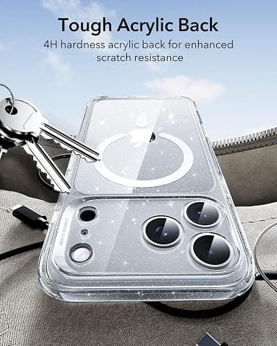 ESR for iPhone 17 Pro Max Case, Camera Control, Compatible with MagSafe, Shockproof Military-Grade Protection, Magnetic Phone Case for iPhone 17 Pro Max, Classic Hybrid Case, Clear Shimmer thumbnail 7