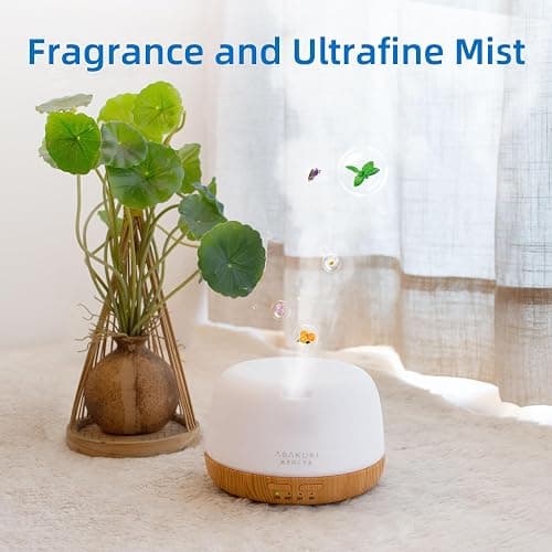 ASAKUKI Essential Oil Diffuser, 300ml Ultrasonic Aromatherapy Oil Humidifier with 7 Colors Lights 2 Mist Mode for Home thumbnail 8