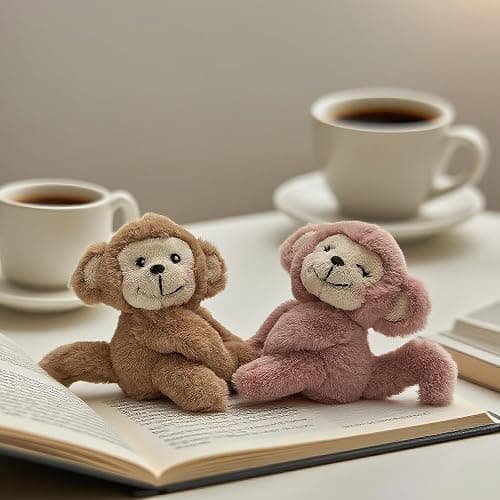 Plushland Magnetic Monkey Plush Pair - Couple Stuffed Animals Set Pairs Plush Toys for Best Friends & Kids - Huggable Monkey-Ready Emotional Support Toy with Charm 4 Inches(Huggable Monkey Pair) thumbnail 7