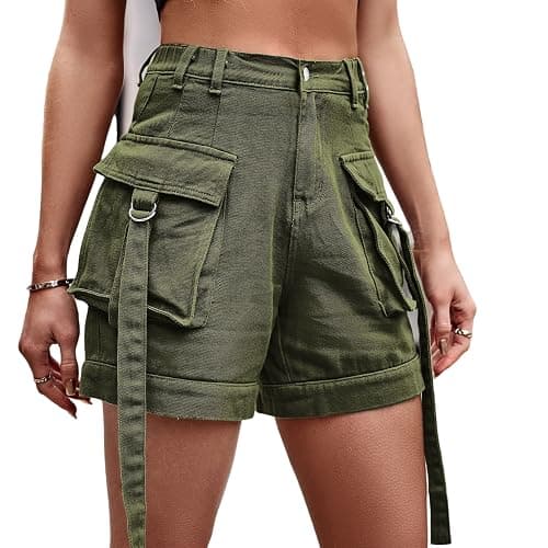 BXCNCKD Women's High Waist Multi Pocket Denim Shorts Women's Casual Shorts - Image 1