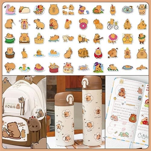 RHUIOKJLDF 12PCS Capybara School Supplies set，Cute School Supplies ballpoint pens notebooks, pencil cse, sticky notes ，mechanical pencil thumbnail 8