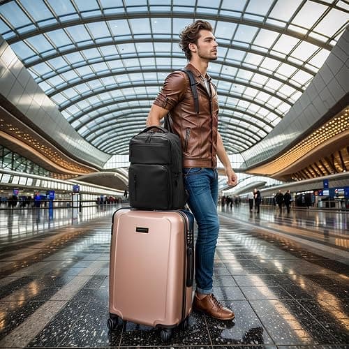 SUIKIHUM Waterproof Laptop Backpack for Men & Women, Flight Approved Anti-Theft Daypack with 15.6-inch Laptop Sleeve (Black) thumbnail 6