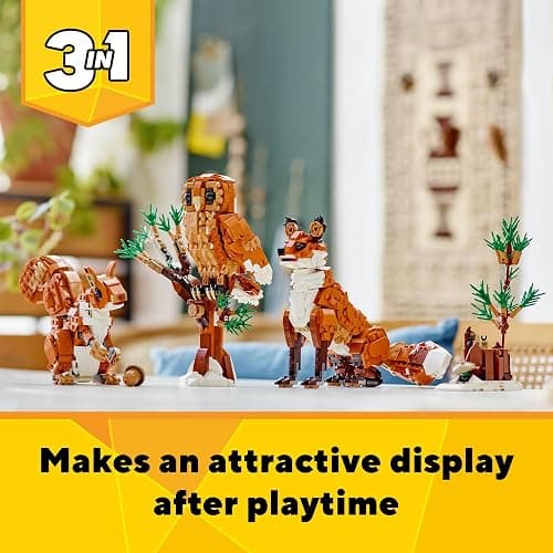 LEGO Creator 3 in 1 Forest Animals Red Fox Toys - Building Toys for Kids, Boys & Girls, Ages 9+ - W/ 3 Building Options into Fox, Owl, or Squirrel - Gift for Birthdays - 31154 thumbnail 7