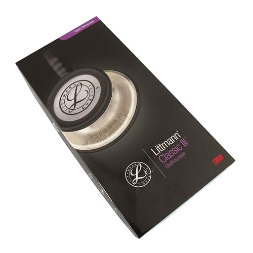 3M Littmann Classic III Monitoring Stethoscope, 5807, More Than 2X as Loud, Weighs Less, Stainless Steel Rainbow-Finish Chestpiece, 27" Caribbean Blue Tube, Brass Stem and Headset thumbnail 6