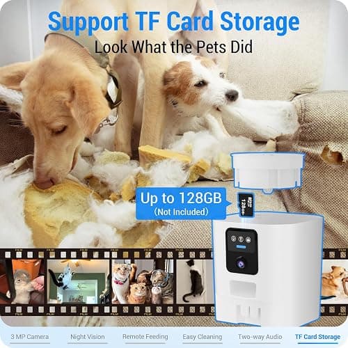 Frienhund Automatic Cat Feeder with 2K Camera: 5G WiFi Automatic Dog Feeder with Night Vision,Cat Food Dispenser with 7L Large Food Storage Container for Multiple Pet,Detachable for Easy Clean -29 Cup thumbnail 7