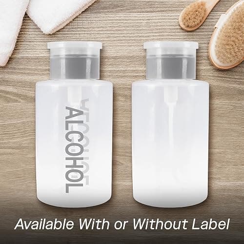 9oz Gray with Word Imprint Push Down Pump Dispenser Empty Refillerable Bottle with Flip Top Cap - for Nail Polish, Travel, Cosmetics Packaging thumbnail 2