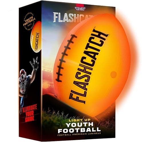 Light Up Football - Glow in the Dark Ball - NO 6 - Boys Gifts - Outdoor Sports, Birthday Gifts for Boys 8-15+ Year Old - Kids Teenage Youth Gift Ideas - Boy Toys Stuff Ages 8 9 10 11 12 13 14 15 - Image 1