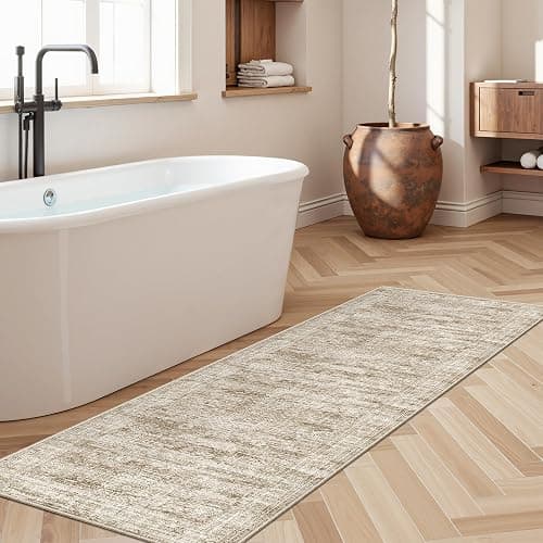 Soalmost Runner Rug 2'x8' Washable Non-Slip Runner Rugs for Kitchen Bathroom Laundry Room Brown Vintage Floor Carpet Runners for Hallway Entryway thumbnail 2
