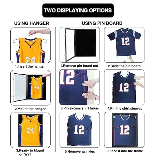 Jersey Display Frame Case, Large Lockable Shadow Box Sports Jersey Frame with 98% UV Protection Acrylic and Hanger for Baseball Basketball Football Shirt thumbnail 7