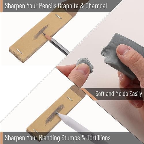 Mr. Pen - 14 Pack of Blending Stumps, Art Eraser, Blending Sticks for Drawing, Shading Pencils for Sketching | Tortillions Paper Art Blenders with Sandpaper Sharpeners & Kneaded Eraser for Beginner Art, Paper Stumps for Shading thumbnail 4