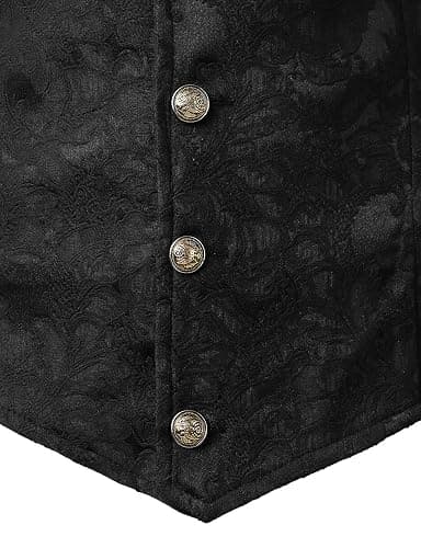 VATPAVE Mens Victorian Suit Vest Steampunk Gothic Waistcoat | Costume, Pirate, Cosplay, Vampire, Mediecal, Viking, Renaissance, Party, Wedding, Halloween, Casual thumbnail 5