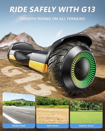 Gyroor Self Balancing Scooter New G13 All Terrain Balancing Scooter with LED Lights & 500W Motor, Self Balancing Off Road with Bluetooth for Kids ages 6-12 and Adults thumbnail 4