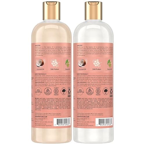 SheaMoisture Coconut & Hibiscus Curl & Shine Shampoo & Conditioner for Bouncy Curls, Frizz Control, 16 Oz Ea thumbnail 2