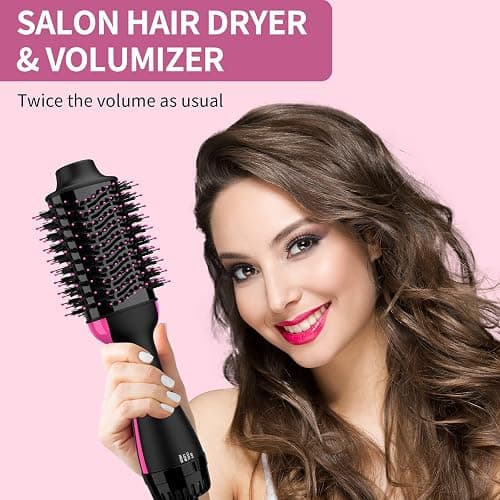 Hair Dryer Brush Blow Dryer in One, Upgraded 4 in 1 Hair Dryer and Styler Volumizer with Negative Ion Anti-frizz Ceramic Titanium Barrel Hot Air Hair Straightener Brush thumbnail 7