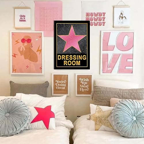 HK Studio Dressing Room Decor for Teen Girls 10" x 15" - Pink Star Y2K Room Decor Aesthetic thumbnail 3