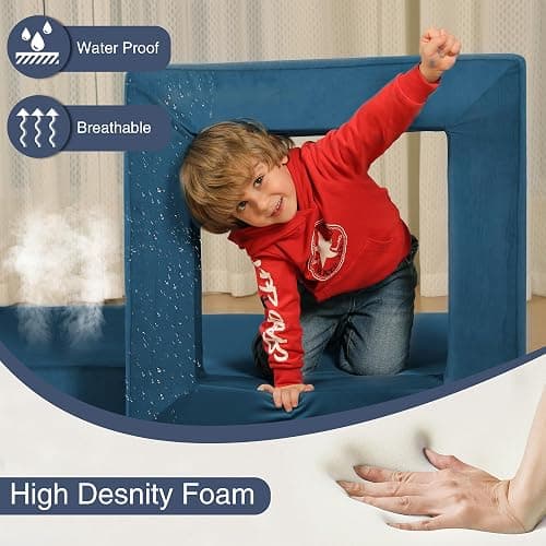Edbuosy 22Pcs Modular Kids Play Couch - Kids Couch for Playroom Bedroom Living Rooms Toddler Sofa for Inspiring Child Creativity，Children Convertible Foam Sofa thumbnail 4