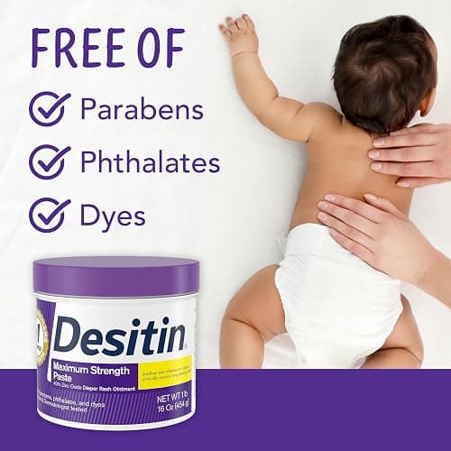 Desitin Maximum Strength Diaper Rash Cream, 40% Zinc Oxide | Treatment & Prevention | Hypoallergenic | Paraben-Free | 16 oz Pack of 2 thumbnail 3