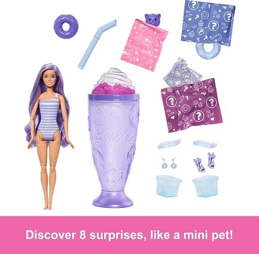 Barbie Pop Reveal Series Fashion Doll & Accessories Set, Treat Series, Donut Dreams Theme with Pet, 8 Surprises Include Color Change thumbnail 2